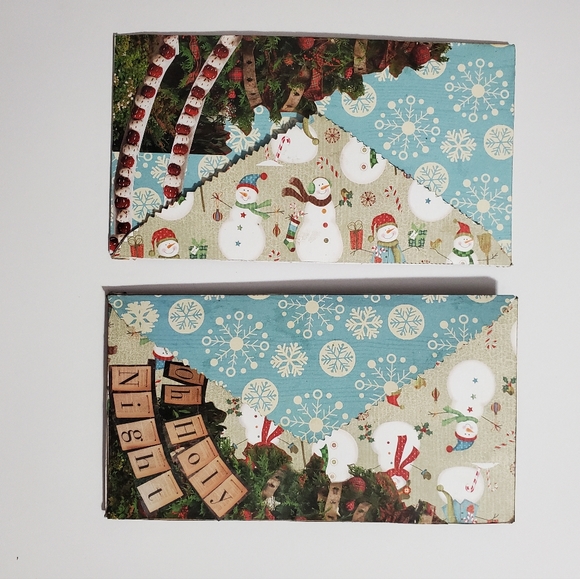 🎄 HAND CRAFTED collage Christmas envelope wallet card holder - Picture 3 of 8